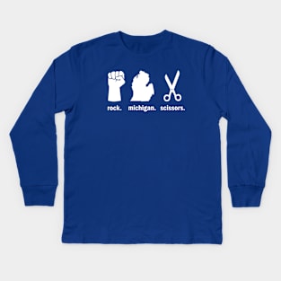 Rock. Michigan. Scissors. Kids Long Sleeve T-Shirt